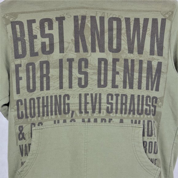 Levis 501 Green Pullover Uni-sex Hoodie Junior - Picture 9 of 12